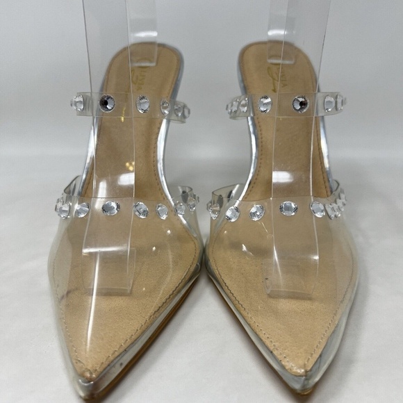 Olivia Ferragamo Transparent Pvc Crystal Mule Sandal 8 - Picture 3 of 13